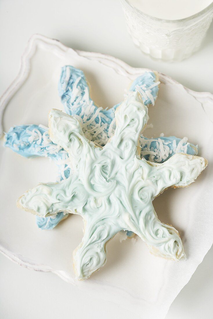 Snowflake Cookies for Hanukkah; With Milk