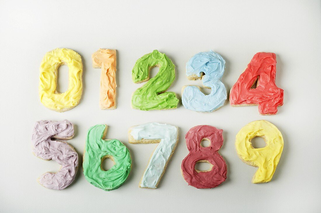 Frosted Number Cookies from 0 to 9