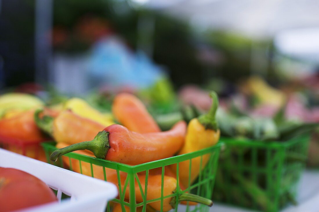 Chilischoten auf dem Markt