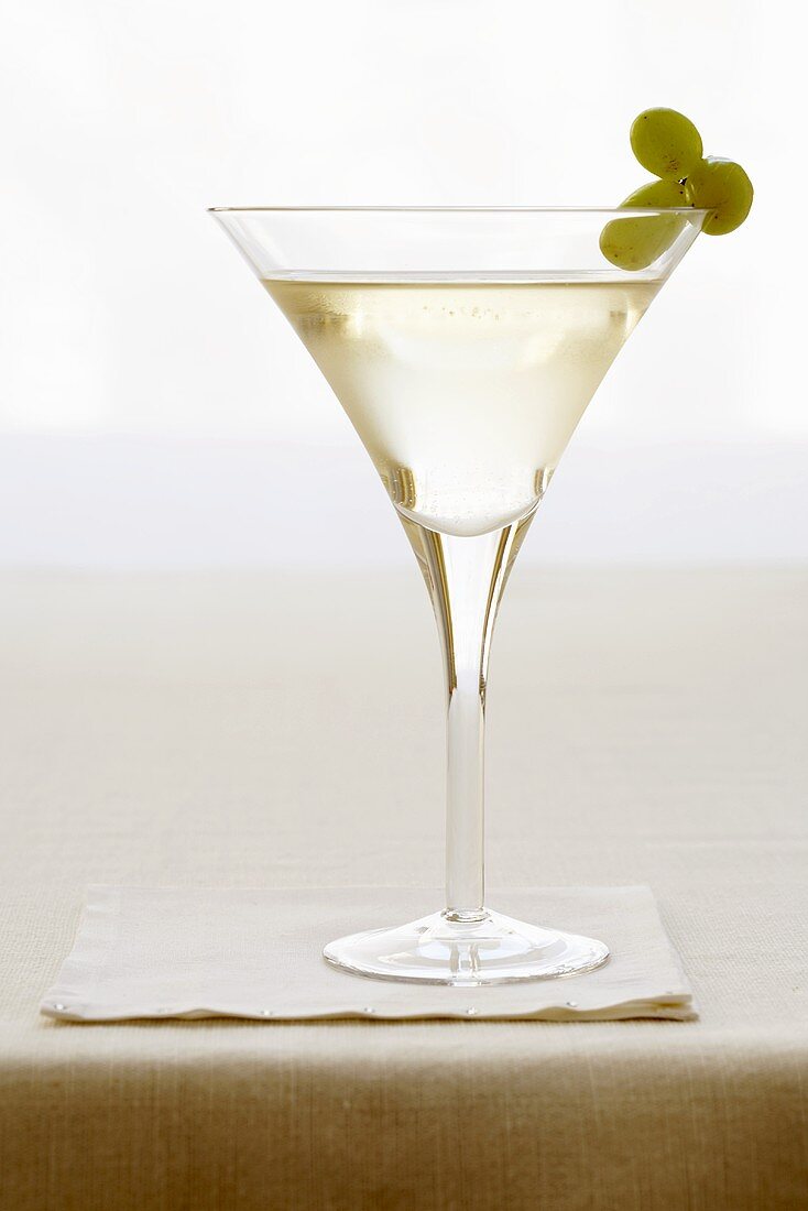 Martini with Green Grape Garnish