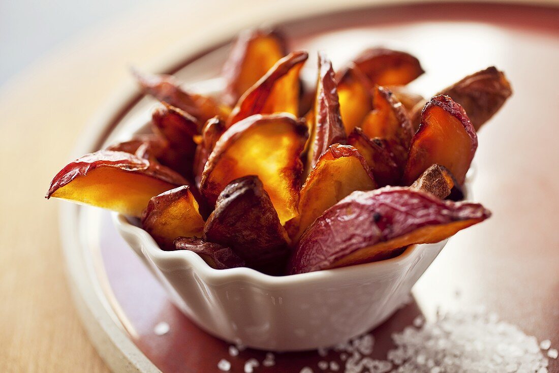 Potato Wedges in a Small Bowl