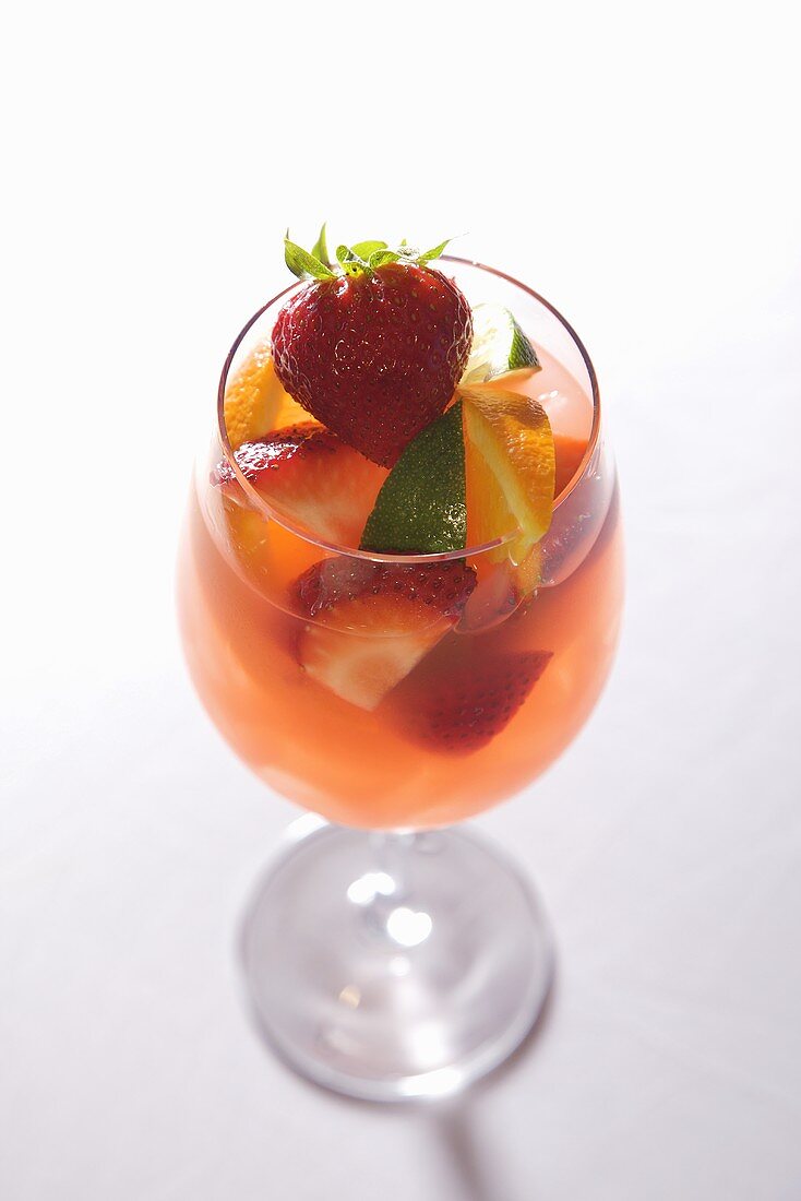 Glass of Fruity Sangria