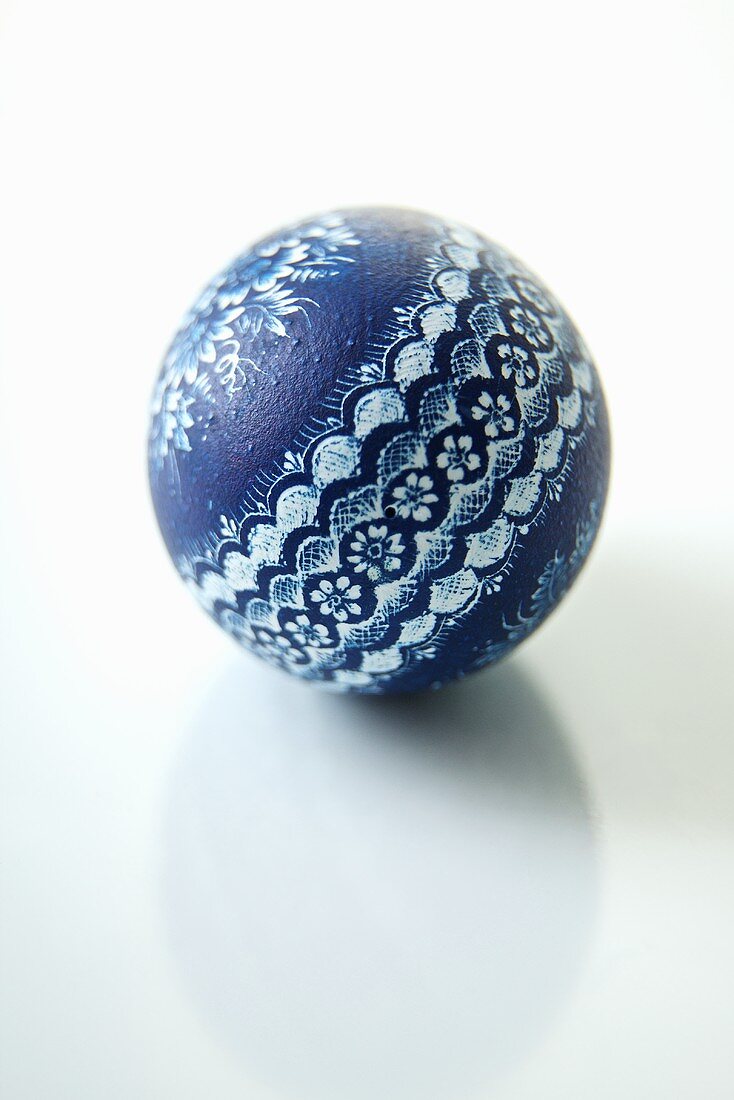 Polish Painted Easter Egg; Blue