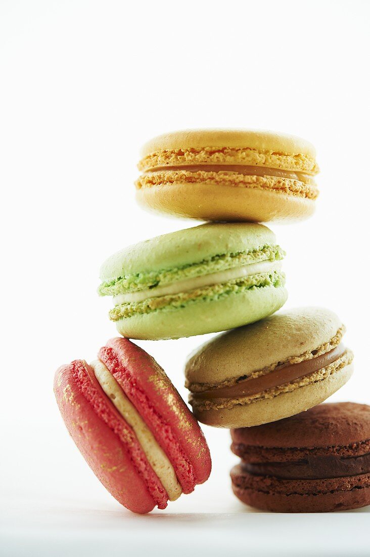 Multi-Colored Macaroons; Stacked