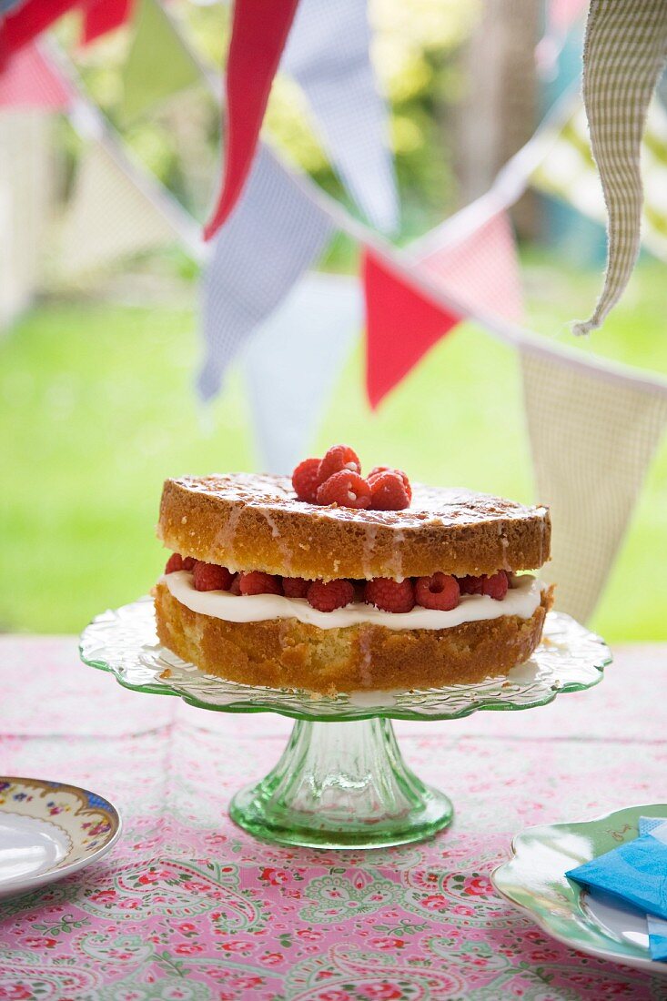 Lemon and Raspberry Cake for a Summer Party