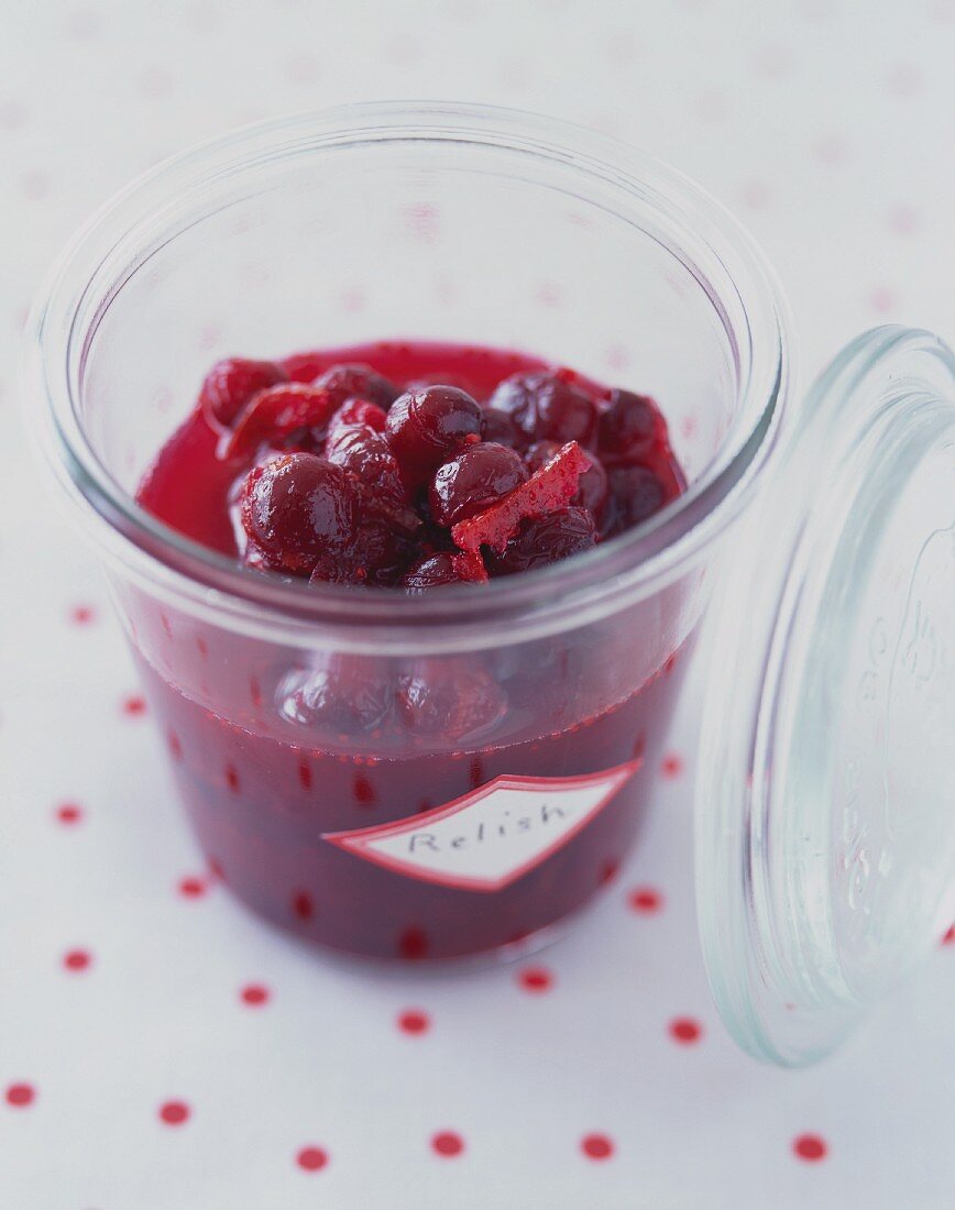 Cranberryrelish im Einmachglas