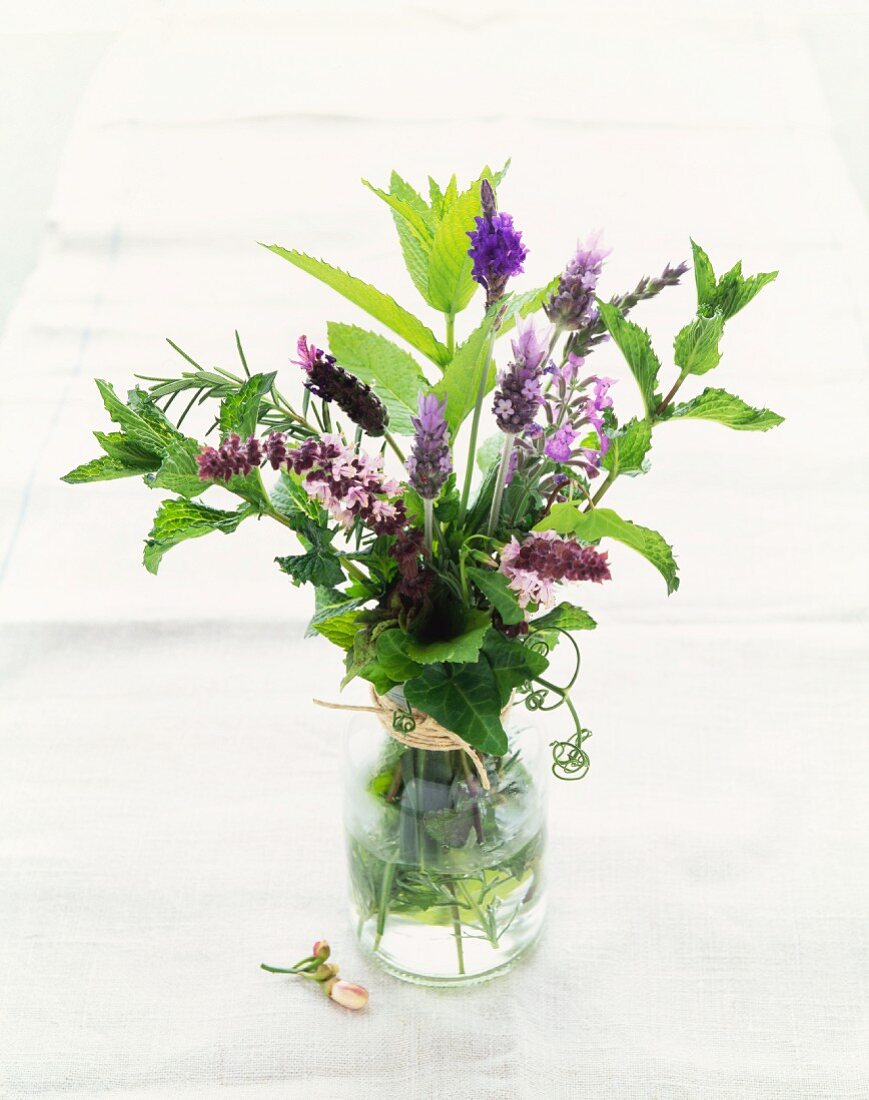 Fresh Herb Bouquet in a Vase