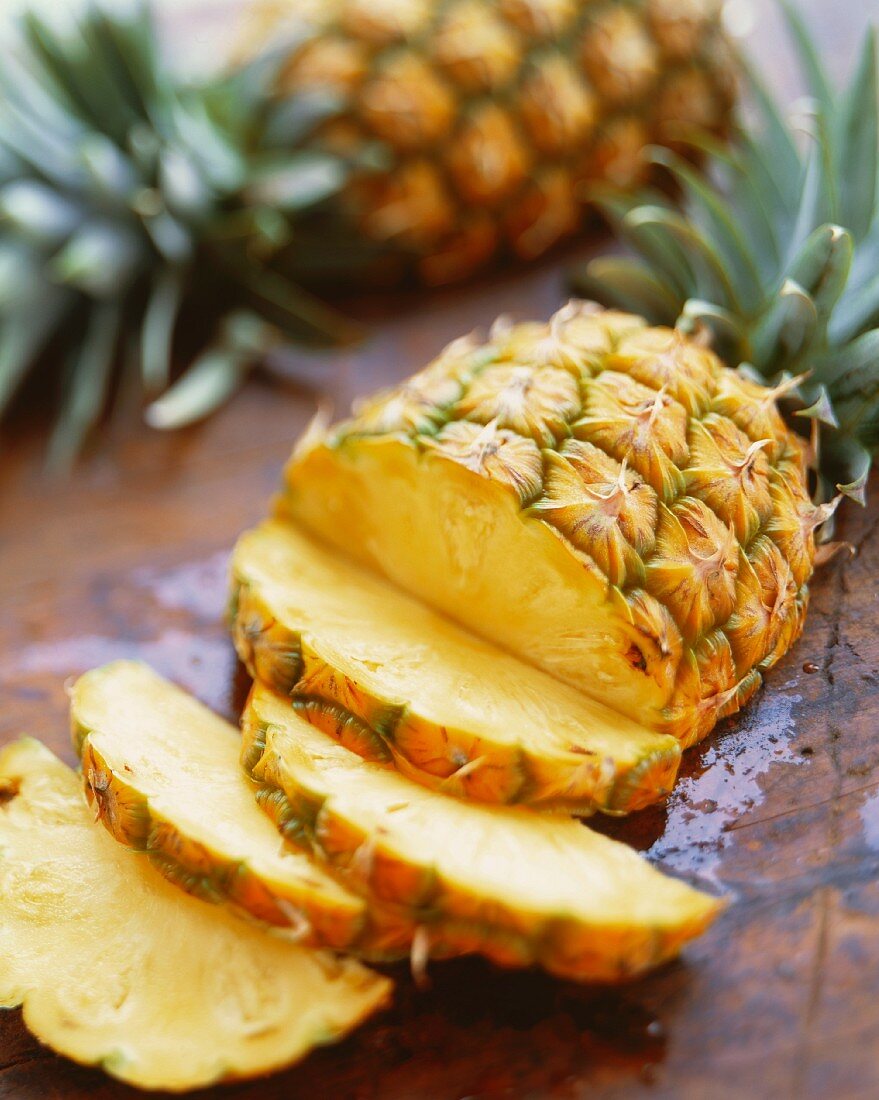 Partially Sliced Pineapple