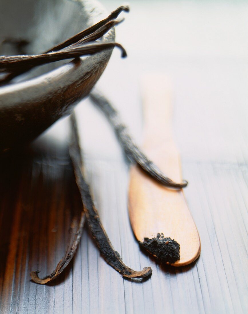 Vanilla pods and vanilla seeds