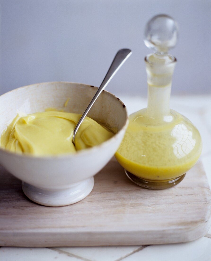 A Bowl and Flask of Lemon Curd