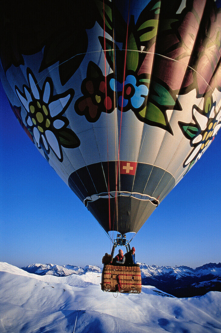 Heissluftballon, Nahaufnahme Arosa, Schweiz