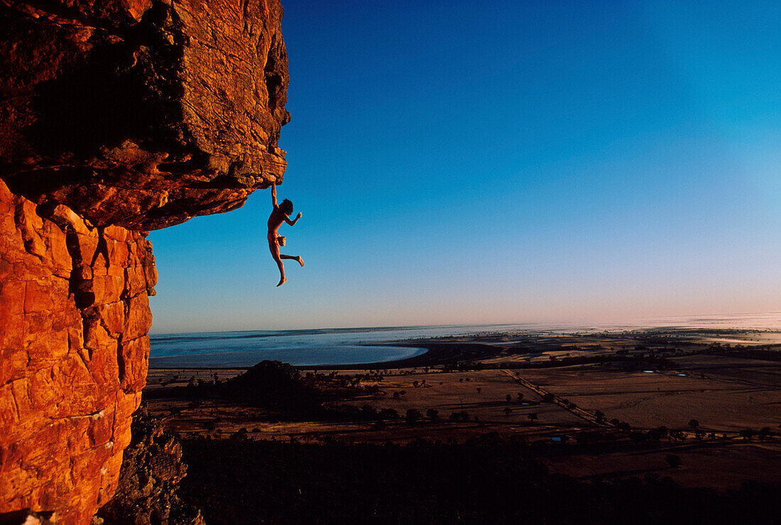 Freeclimber Stefan Glowacz, Mount Arapiles, Australien