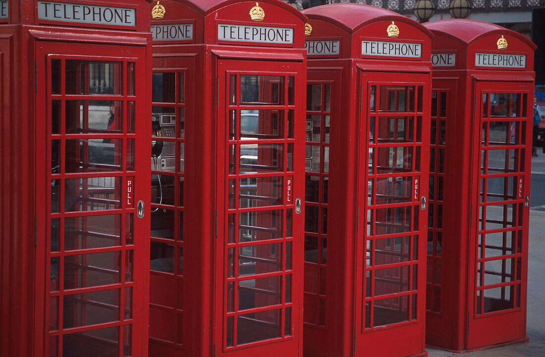 Telefonzellen London, England