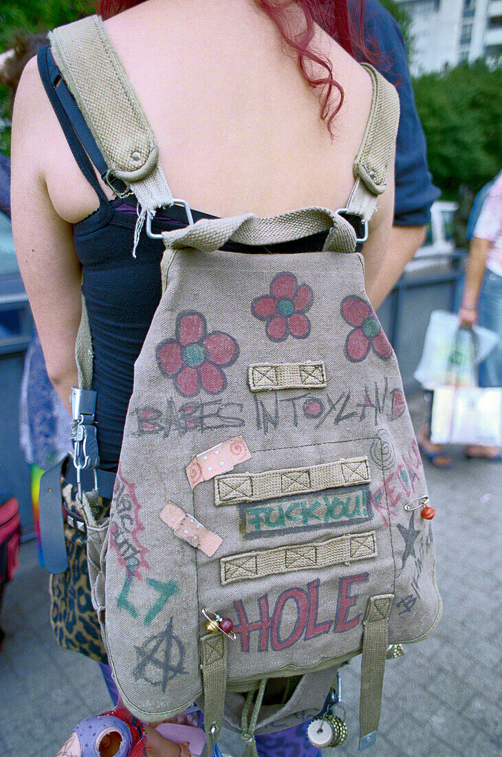 Punk with backpack, Germany