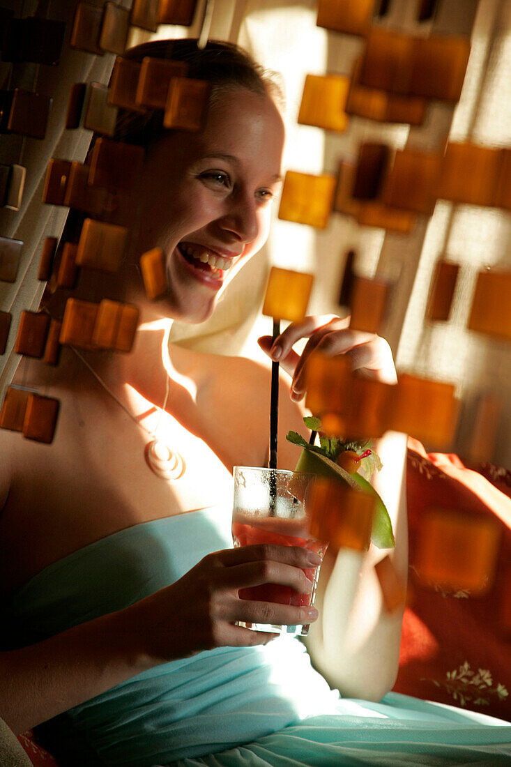 Young woman in a bar, Kreuzberg, Berlin, Germany