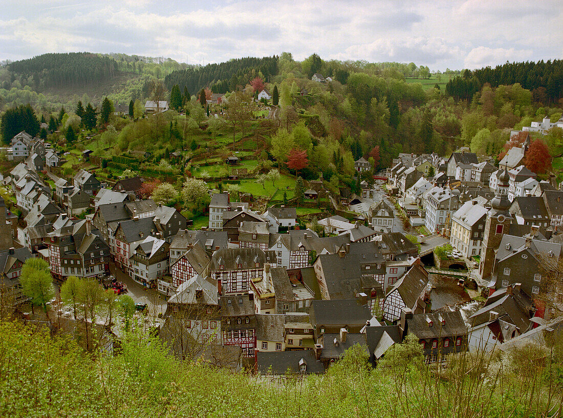 View over Monschau, Eifel, Germany