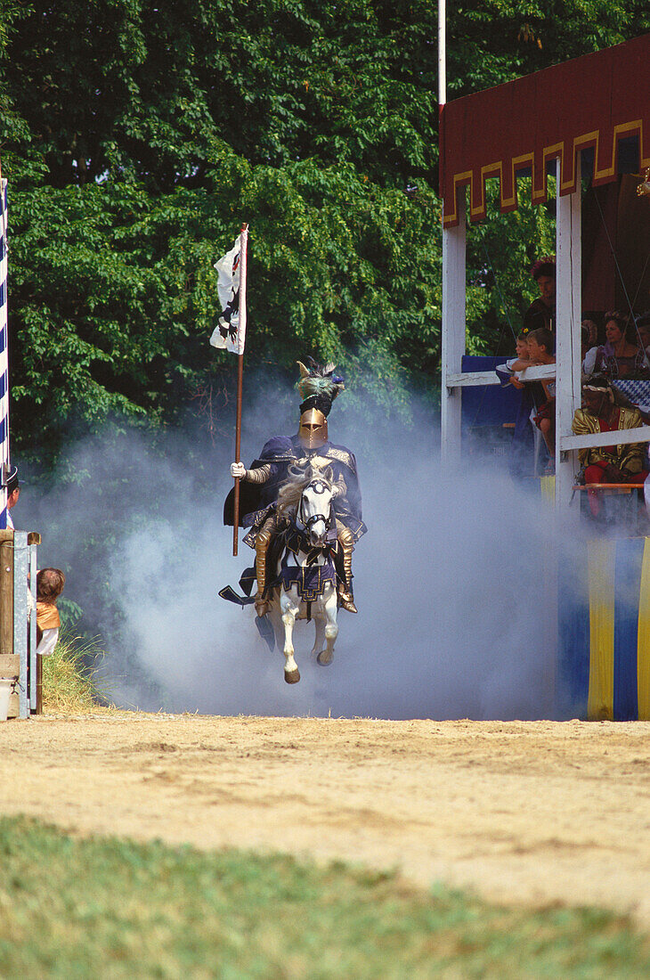 One knight on horse, Kaltenberger Ritterspiele, Upper Bavaria, Germany