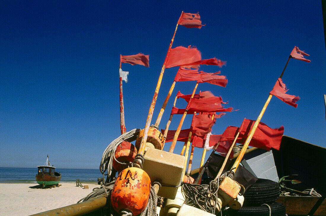 Fishing boats and buoys, Bansin, Mecklenburg-Vorpommern, Germany