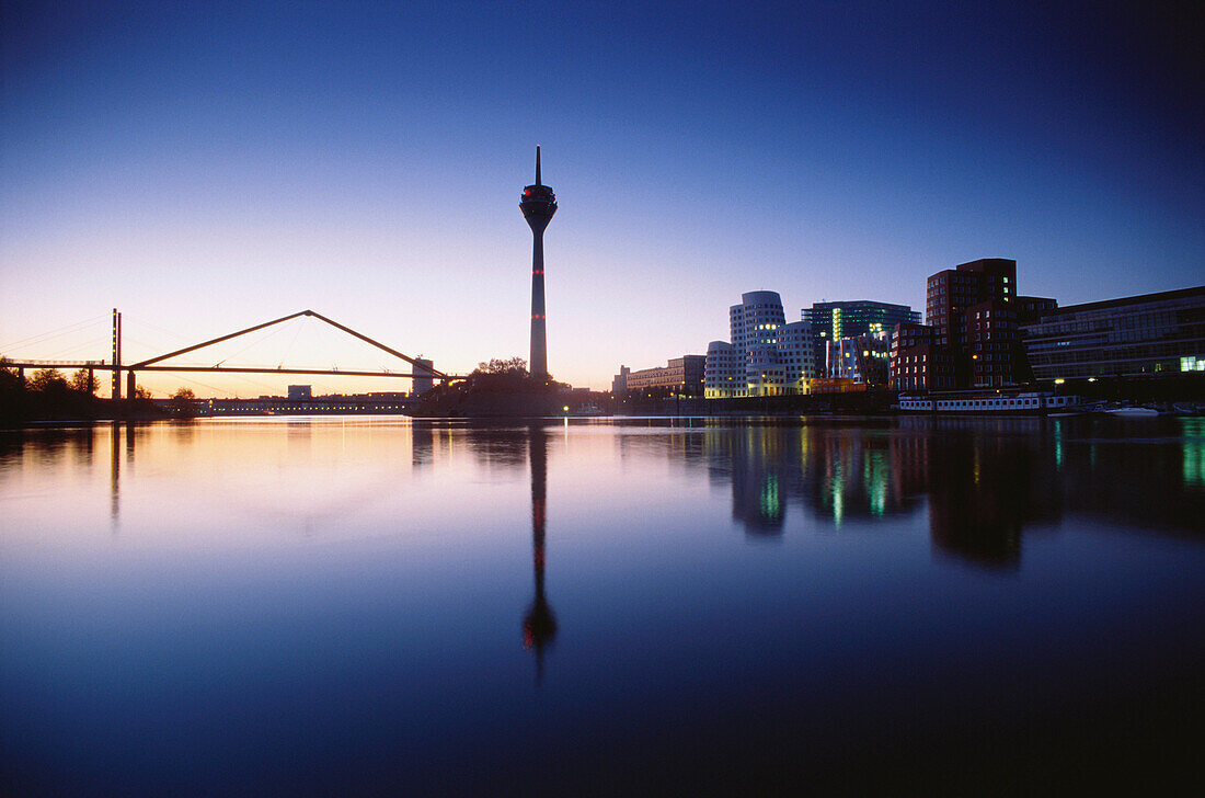 Early morning at Zollhafen, Duesseldorf, North Rhine-Westphalia, Germany