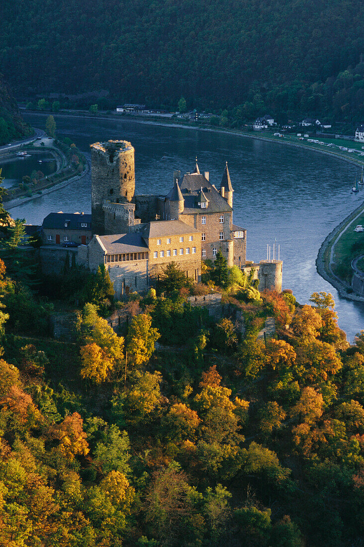 Burg Katz bei St. Goarshausen, Rhein, Rheinland-Pfalz, Deutschland