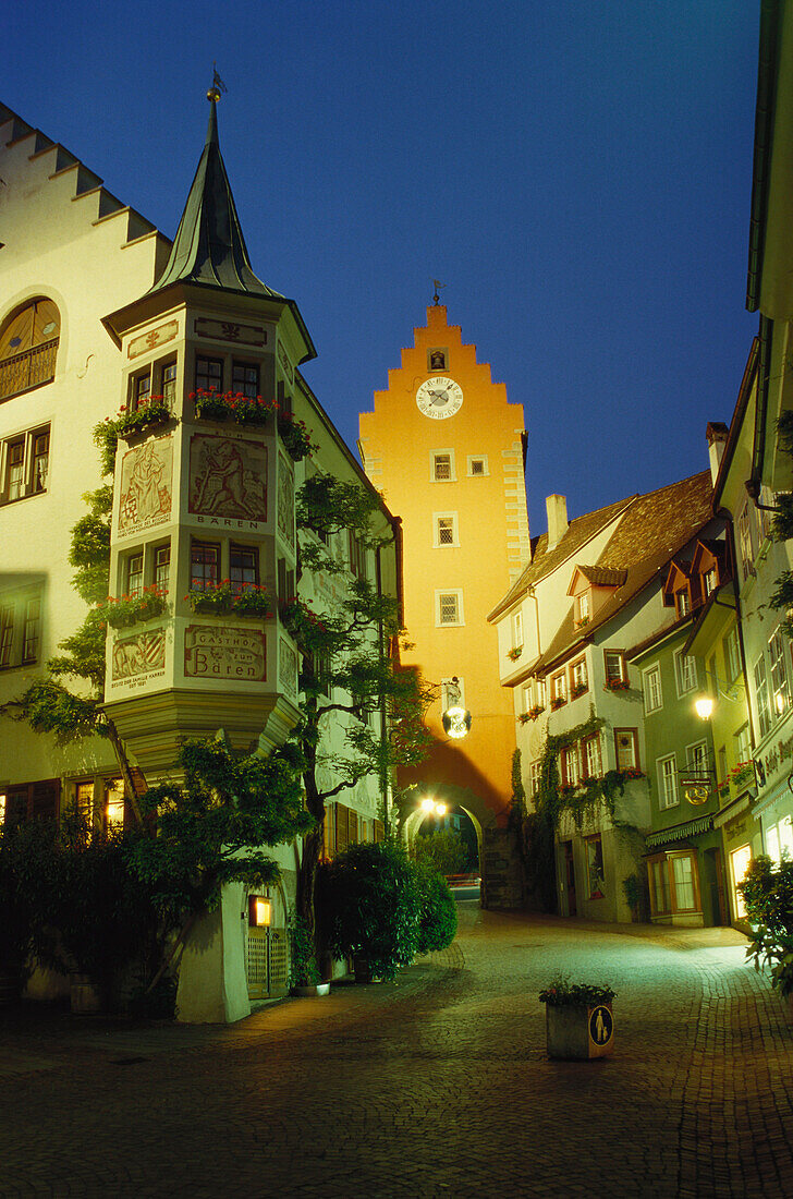 Obertor, Meersburg at night, Lake of Constance, Germany