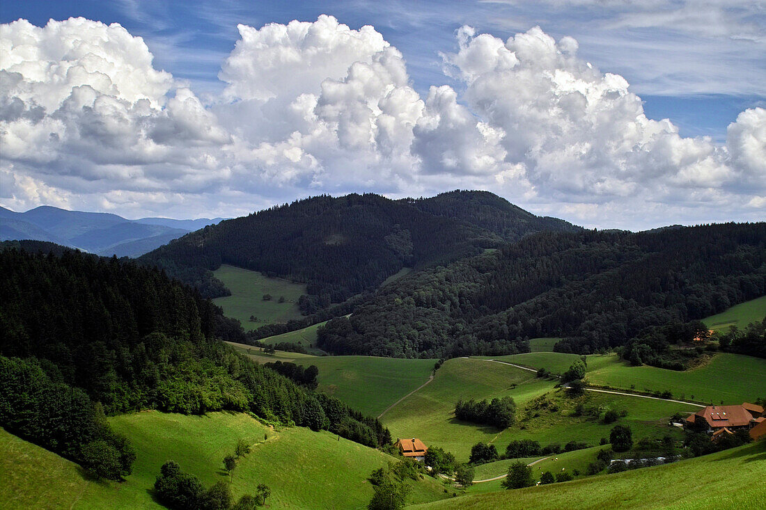 Wolken über Schwarzwald, Landwasser Eck, Schwarzwald, Baden-Württemberg, Deutschland