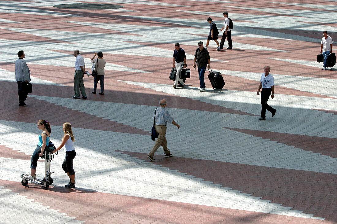 People at Terminal 2, Airport Munich, Bavaria, Germany