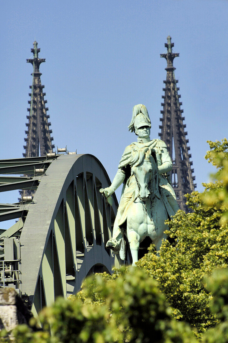 Cahedral with Hohenzollern Bridge, Cologne North Rhine-Westphalia, Germany
