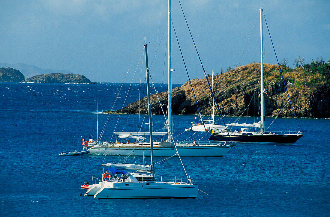 Sailing boat, Iles de Saintes, Guadeloupe Caribbean, America