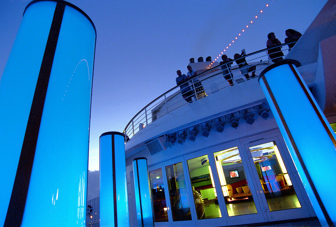 People at cruise ship Aida in the evening, Caribbean, America