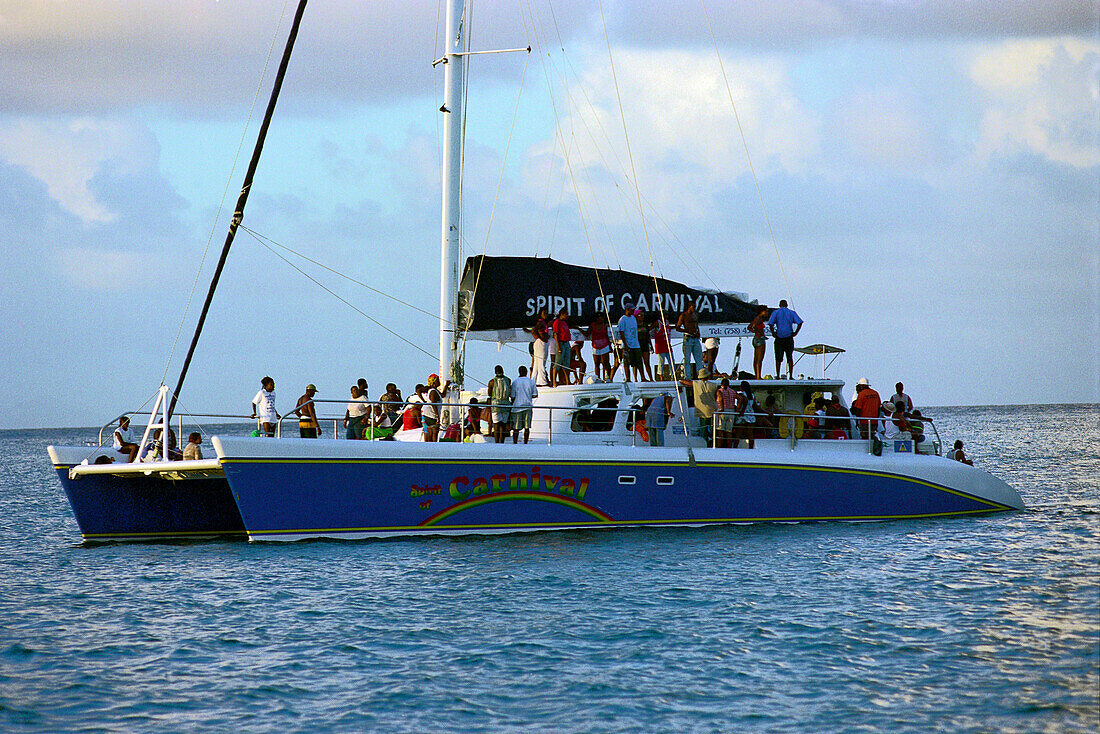 Catamaran for tourist trips, St. Lucia, Caribbean