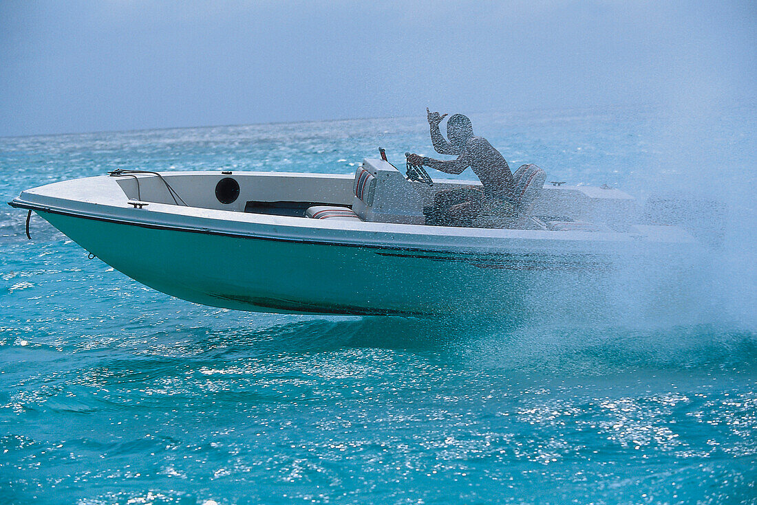 Motorboot, Aruba, Kleine Antillen, Karibik