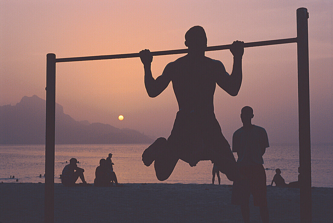 Pull-ups on the beach, Santo Antao, Cape Verde