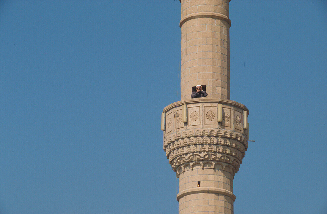 Muezzin, Minarett einer Moschee, Myra, Lykische Kueste Tuerkei