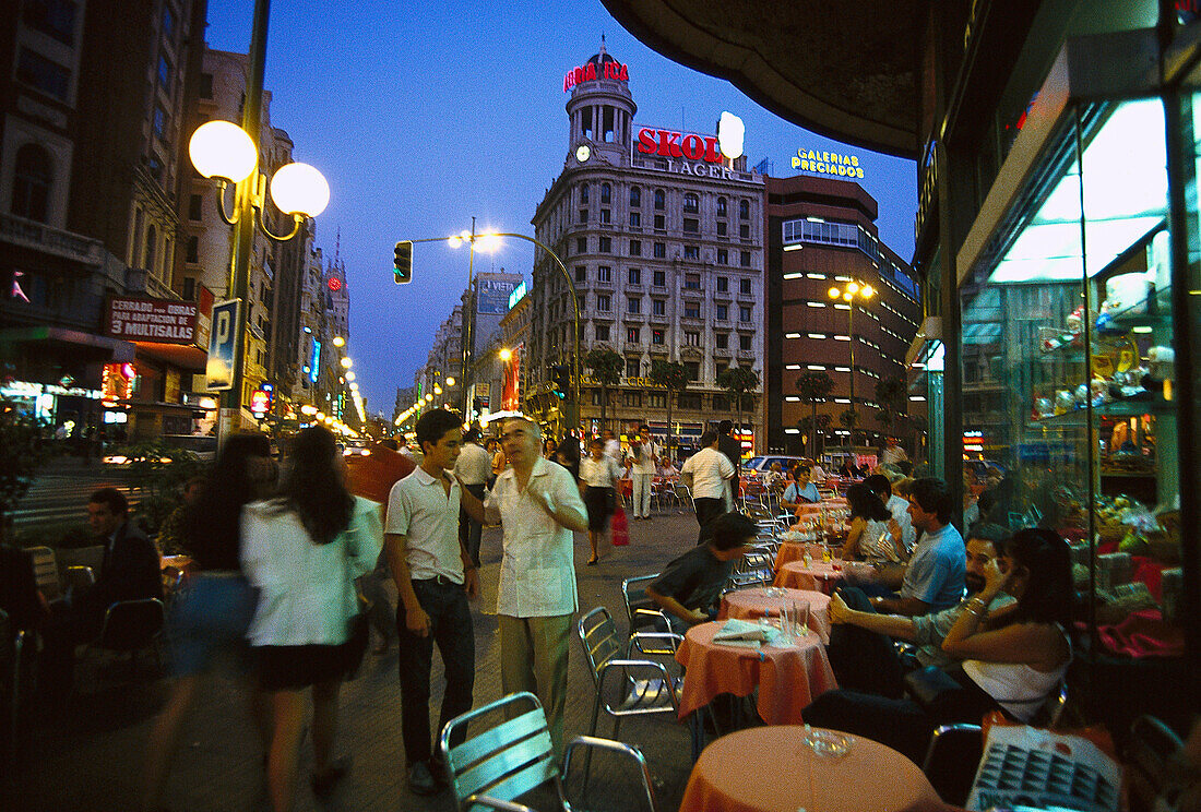 Gran Via, Madrid Spanien