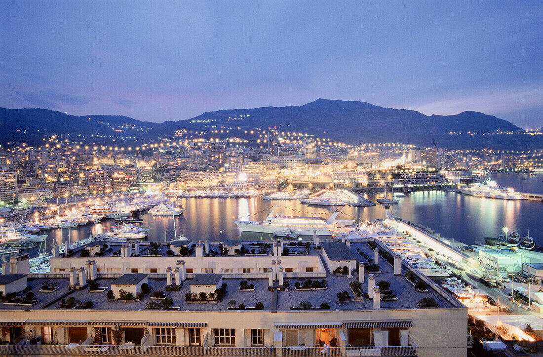 Harbour at night, Monte Carlo, Monaco, Cote D'Azur