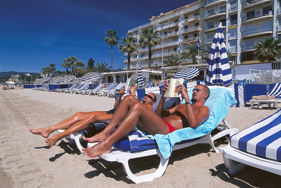 Beach, Plage du Midi, Cannes Cote d'Azur, France