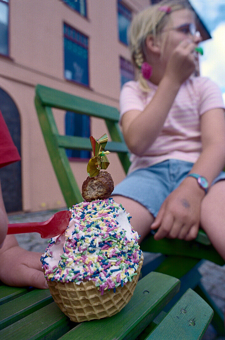 Children with Ice cream, Astrid Lindgren' s World Smaland, Sweden