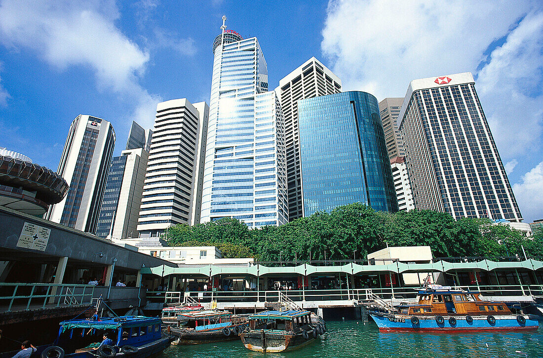 Skyline beim Clifford Pier, Singapur