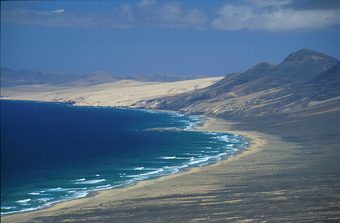 Kuestenlandschaft bei Cofete, Fuerteventura, Kanarische Inseln Spanien, Europa