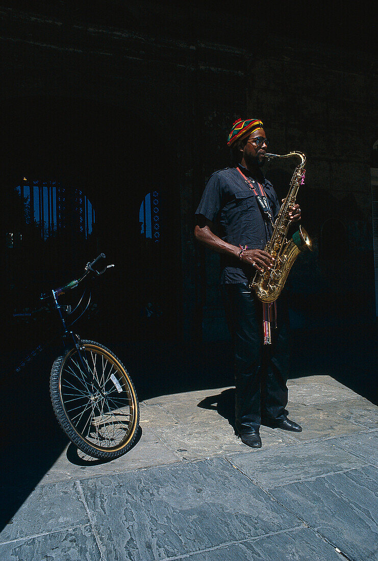 Jazz am Jackson Square, New Orleans, Louisiana, USA