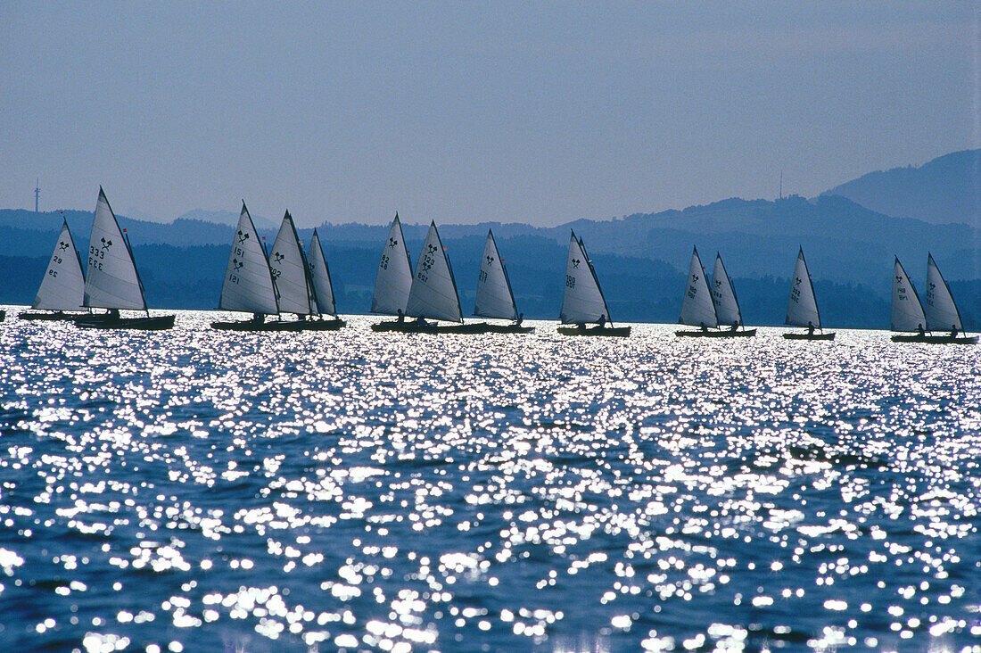 Segelregatta, Chiemsee Bayern, Deutschland