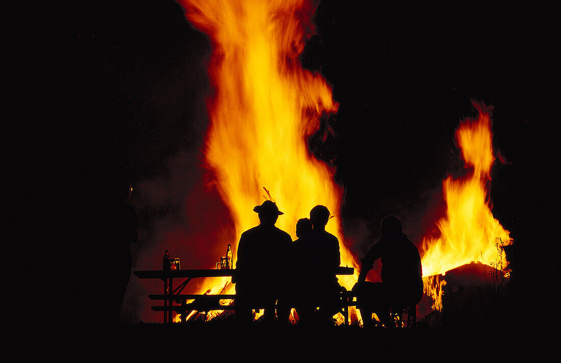 Midsummer fire, Upper Bavaria, Germany