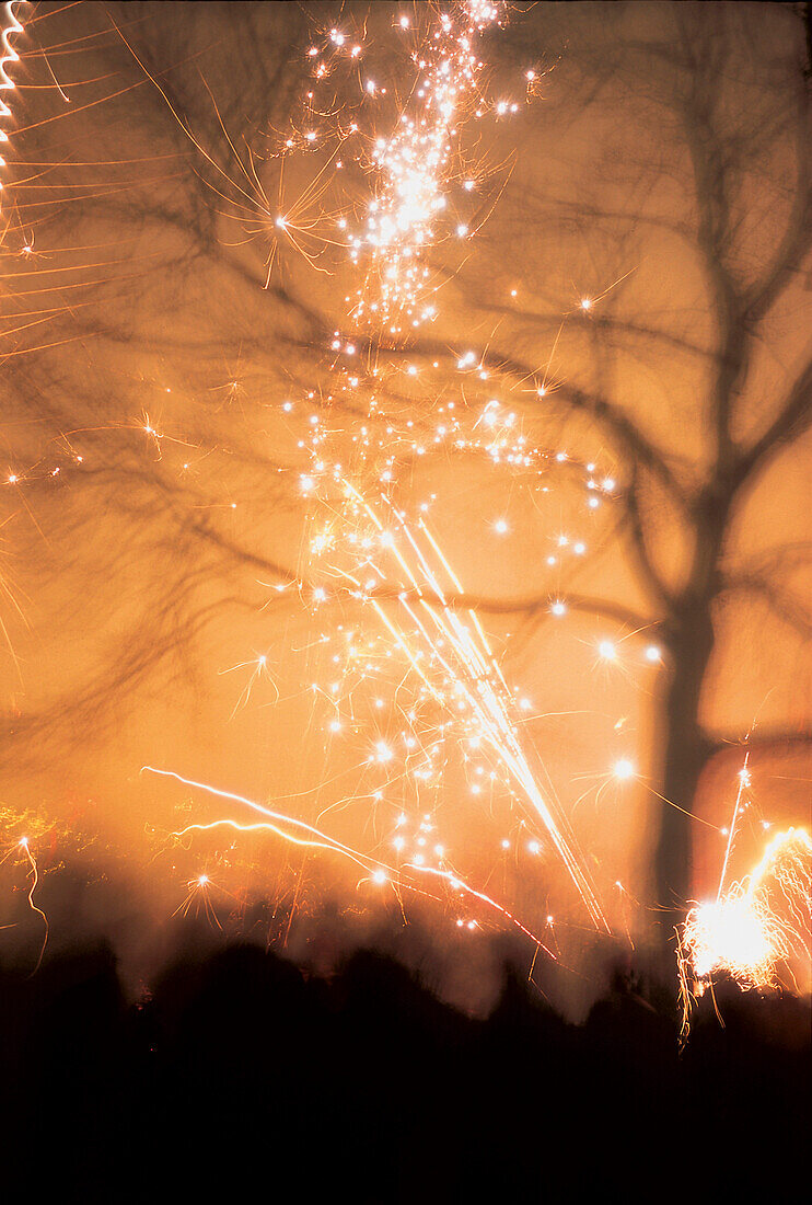 Silvesterfeuerwerk, Hamburg, Deutschland