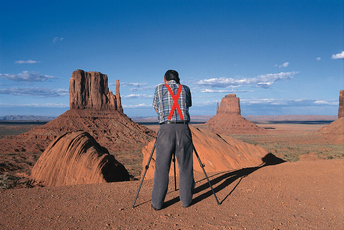 Fotograf bei der Arbeit, Gene Lambert, Monument Valley Tribal Park, Arizona, USA