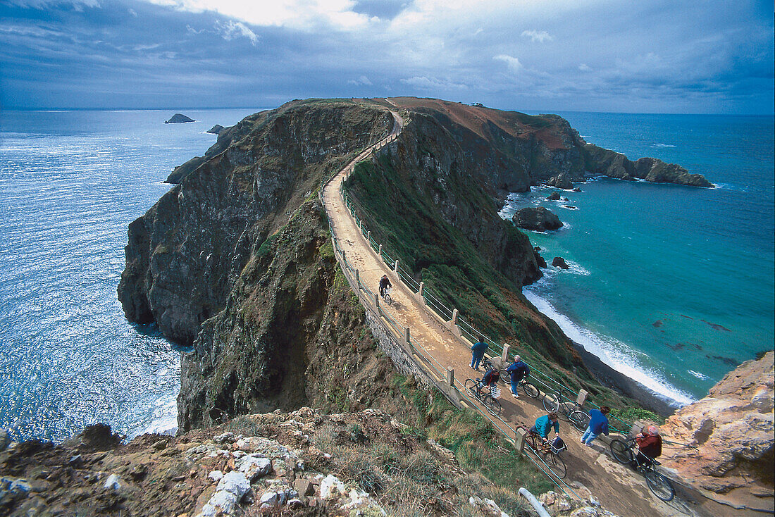 Wanderweg, La Coupée, Sark, Kanalinseln, Großbritannien