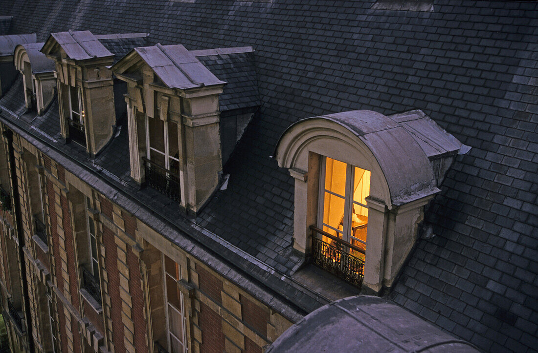 roof apartment light, Paris, France