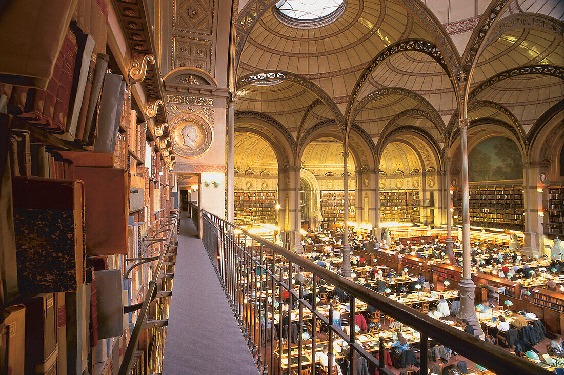 Reading hall of the National library (Bibliothèque nationale de France), BnF, Paris, France
