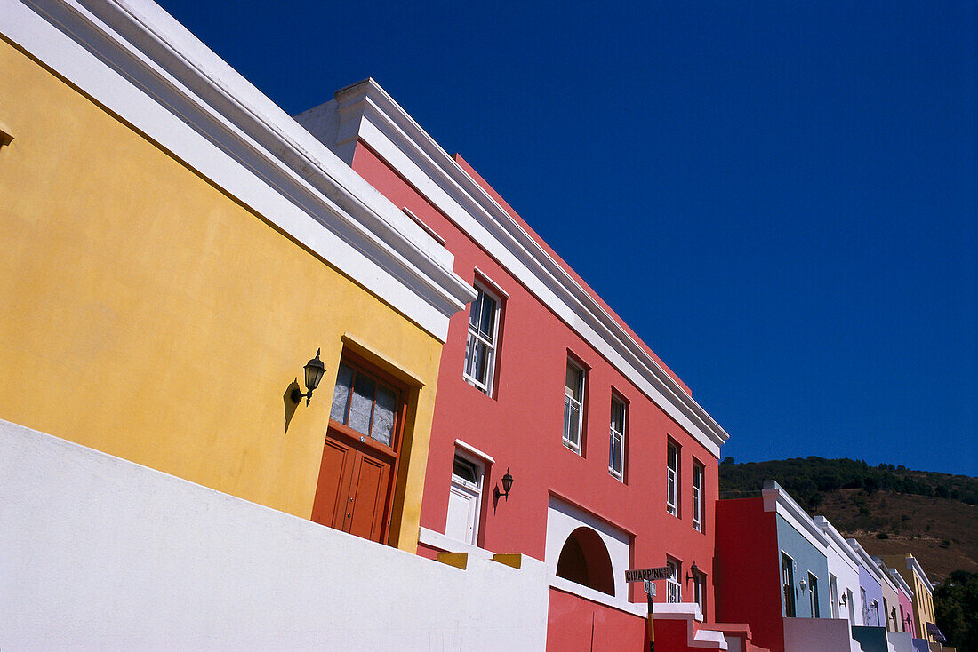 Colourful facades at Malay quarter, Bo-Kaap, Cape Town, South Africa, Africa
