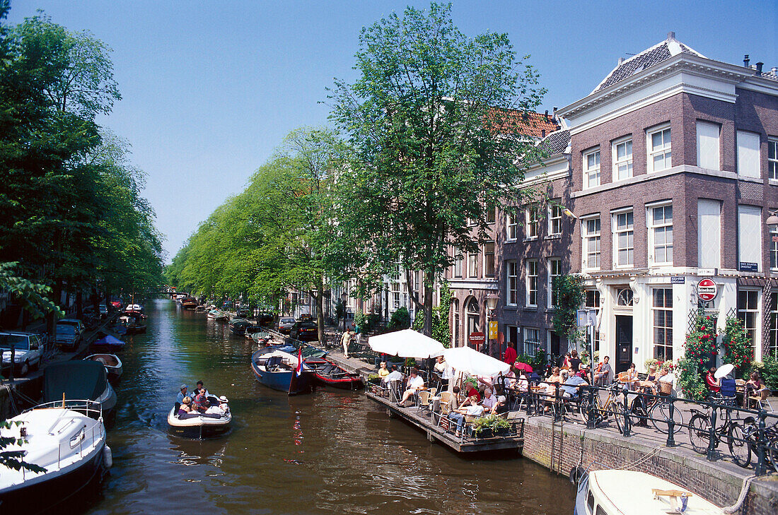 Café´t Smalle mit dem Blick auf Kanal, Amsterdam, Niederlande